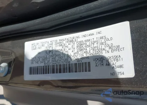 2003 Toyota Sequoia Sr5 V8 из США, поврежденный, VIN 5TDZT34A23S157890